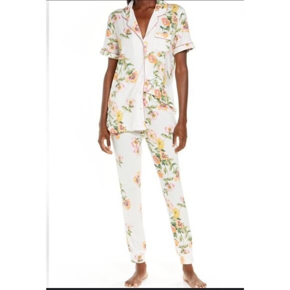 Rachel Parcell Nordstrom M Multi Floral Garden Modal Blend Pajama Pants Set - Picture 1 of 7